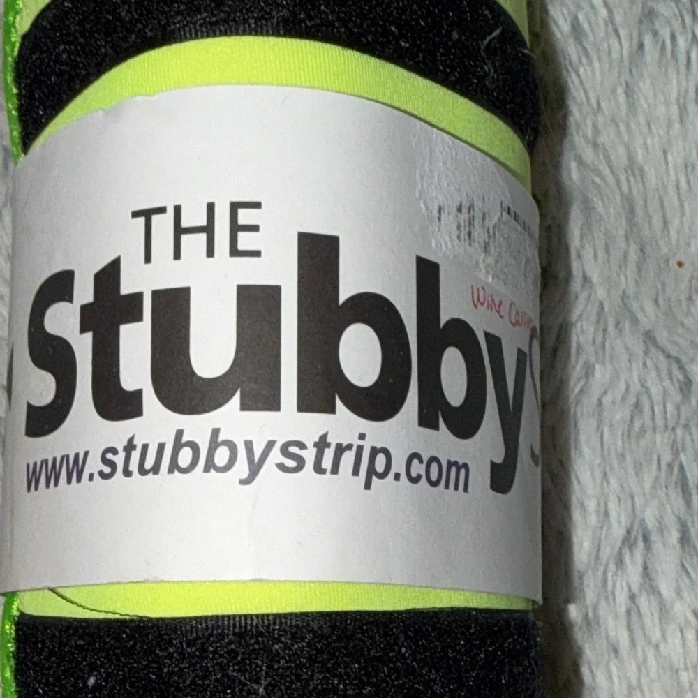 Stubby Strip Vino Wine Carrier Neon Lime Green Neoprene Bottle Insulator Sleeve